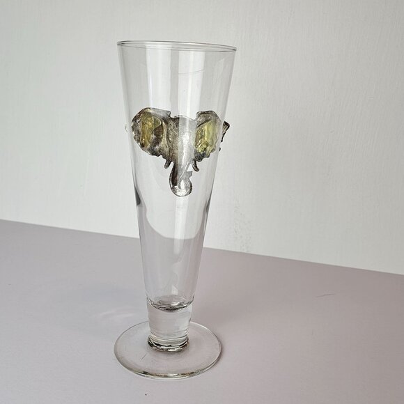 Vintage 1997 Arthur Court Pilsner Beer Safari Elephant Pewter Glass, 14 Oz. - Picture 2 of 6